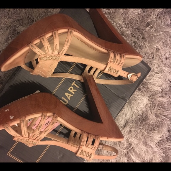 Nude Leather Sandals Sz 7 Colin Stuart - Picture 3 of 6